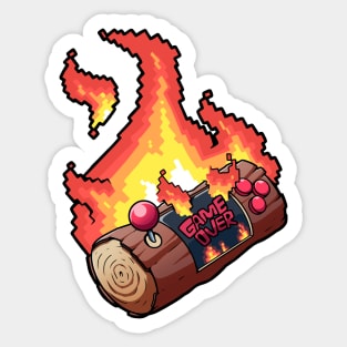 STICKER GAME GAME OVER FIRE PIXEL Sticker